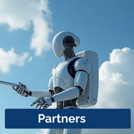 Futuristic robot symbolizing innovation and partnership with OnlyPeptide