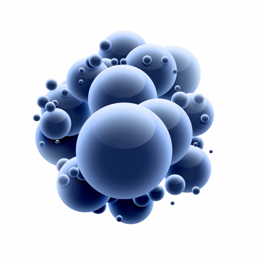 3D blue molecular spheres representing peptide science and innovation - OnlyPeptide