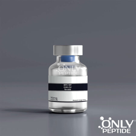 Glow Peptide vial containing BPC-157, GHK-Cu, and TB500 – premium regenerative blend.